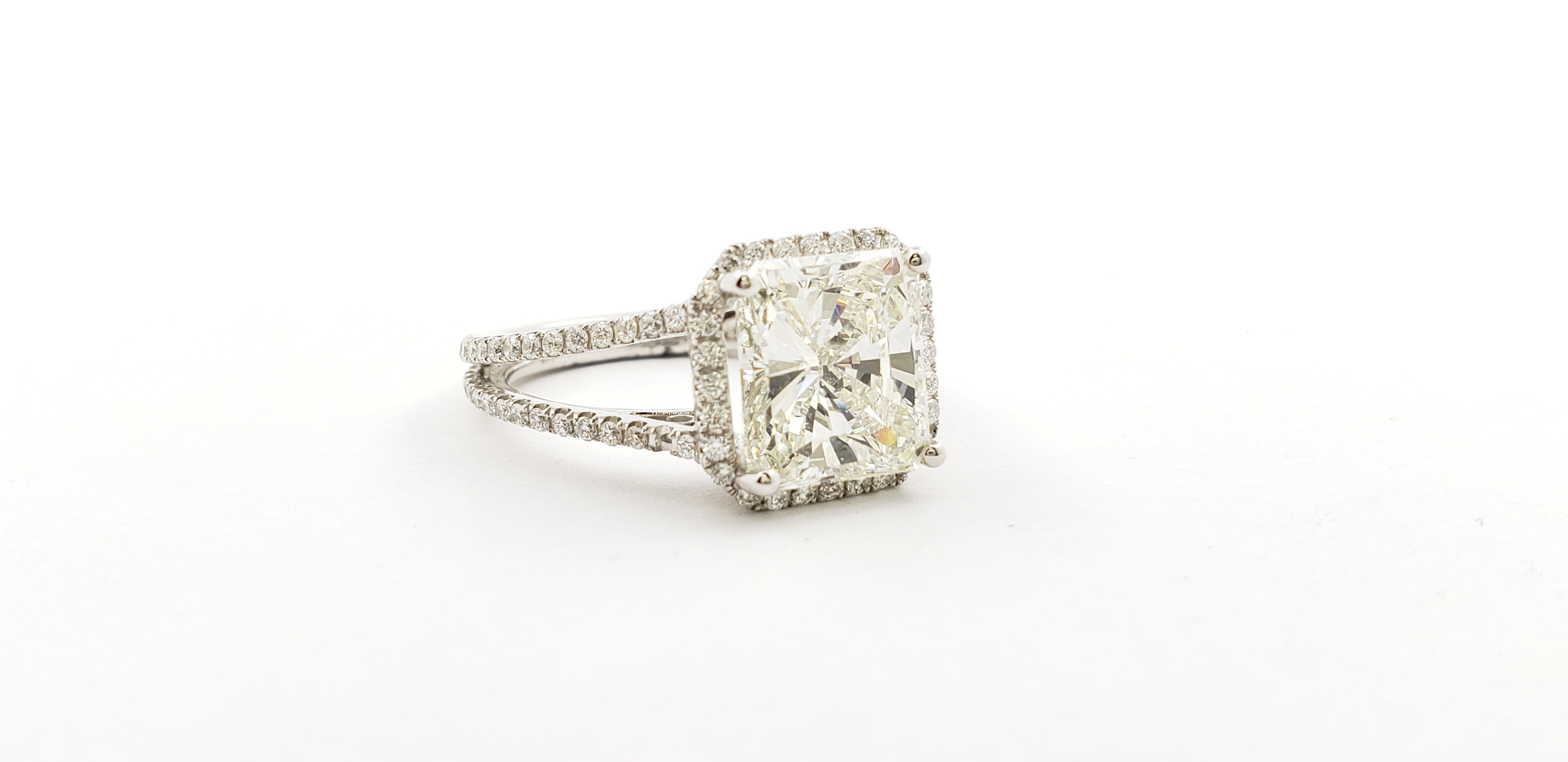 Radiant Diamond Ring with Halo
